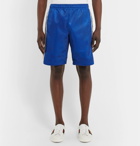 Gucci - Striped Mesh and Satin Drawstring Shorts - Men - Blue