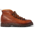 Officine Creative - Artik Shearling-Lined Burnished-Leather Lace-Up Boots - Brown