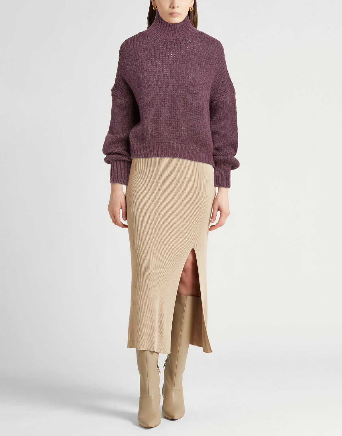 Roberto Collina Womens Turtleneck Plum