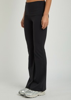 Tala Dayflex Fold-waist Flared Stretch-jersey Trousers Black
