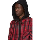 Off-White Red and Black Padded Hoodie Shirt