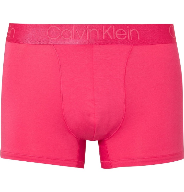 Photo: Calvin Klein Underwear - Stretch-Modal and Cotton-Blend Boxer Briefs - Pink