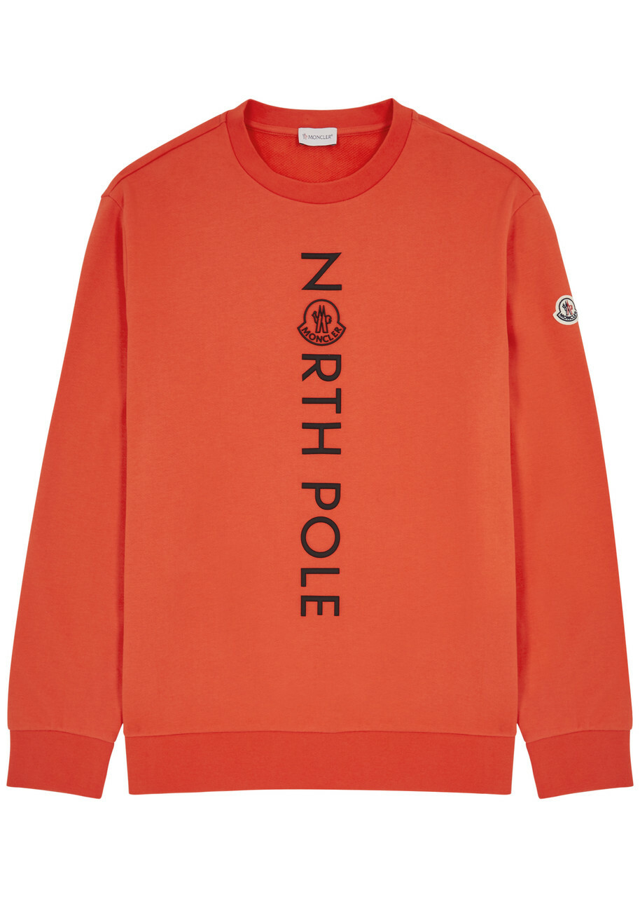 Moncler Logo Cotton Sweatshirt Orange Moncler