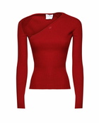 Courrèges Ribbed Knit Top With Cut-out
