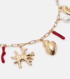 Self-Portrait Faux pearl-embellished charm necklace