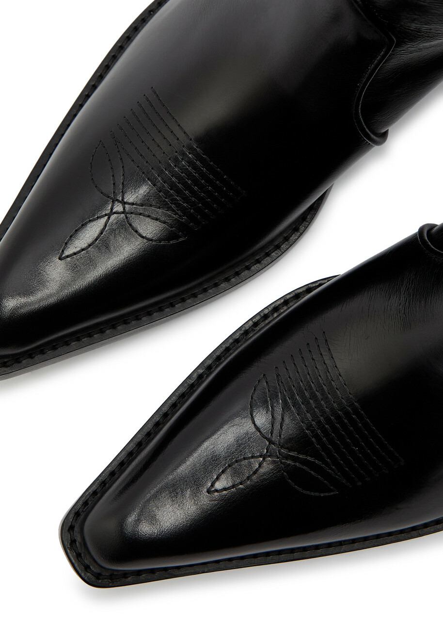 Khaite Clive 35 Leather Ankle Boots Black