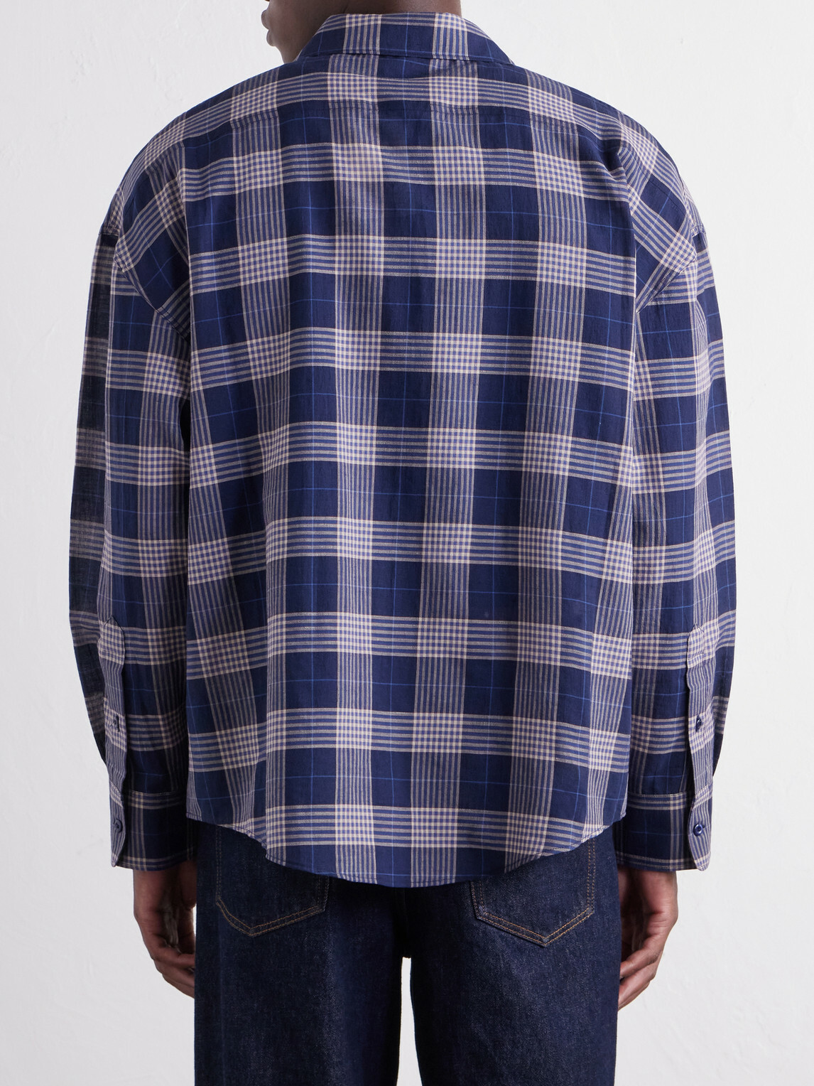 The Elder Statesman - Checked Cotton Shirt - Blue