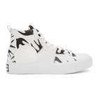 McQ Alexander McQueen White and Black Plimsoll Platform High Sneakers