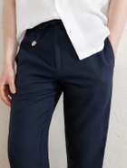 Canali - Straight-Leg Linen Trousers - Blue