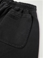 VETEMENTS - Straight-Leg Logo-Embroidered Cotton-Jersey Shorts - Black