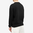 Alexander McQueen Men's Seal Logo Intarsia Crew Neck Jumper in Black/Ivory