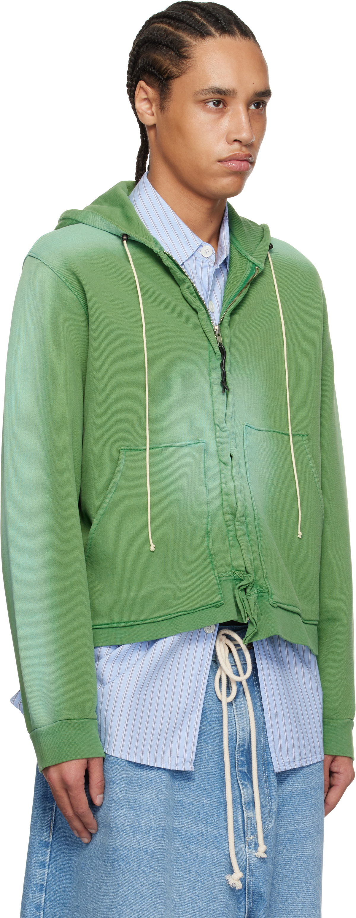 Camiel Fortgens Green Fitted Zip Hoodie