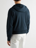 TOM FORD - Garment-Dyed Cotton-Jersey Zip-Up Hoodie - Blue