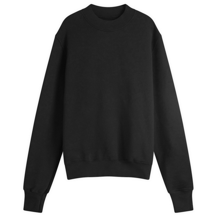 Photo: Les Tien Men's Heavyweight Banded Mock Neck Polo in Jet Black