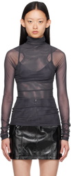 LVIR Grey Sheer Turtleneck