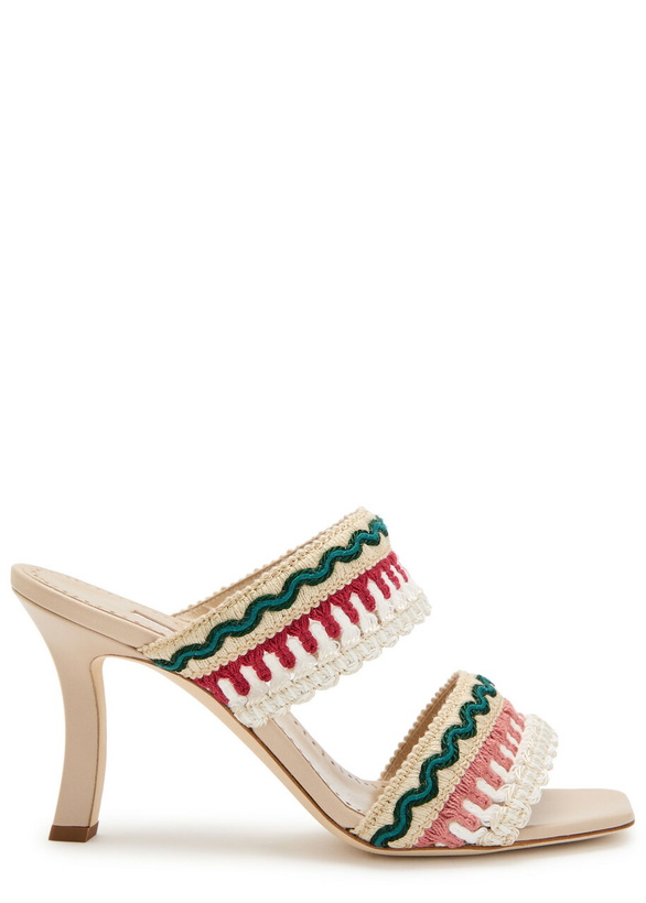 Photo: Manolo Blahnik Mabecomu 90 Woven-strap Leather Sandals Multicoloured