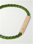 Bottega Veneta - Braided Leather and Gold-Plated Bracelet - Green