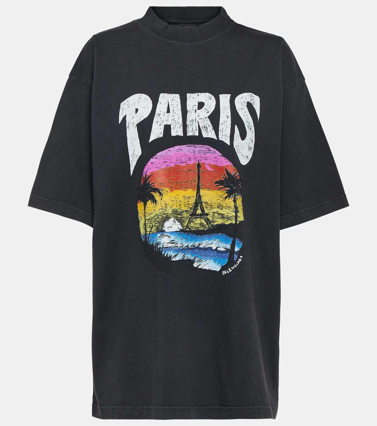 【BALENCIAGA】パリの色あせたコットンTシャツ 楽天市場】BALENCIAGA(バレンシアガ) サイズ:1 Paris Strass