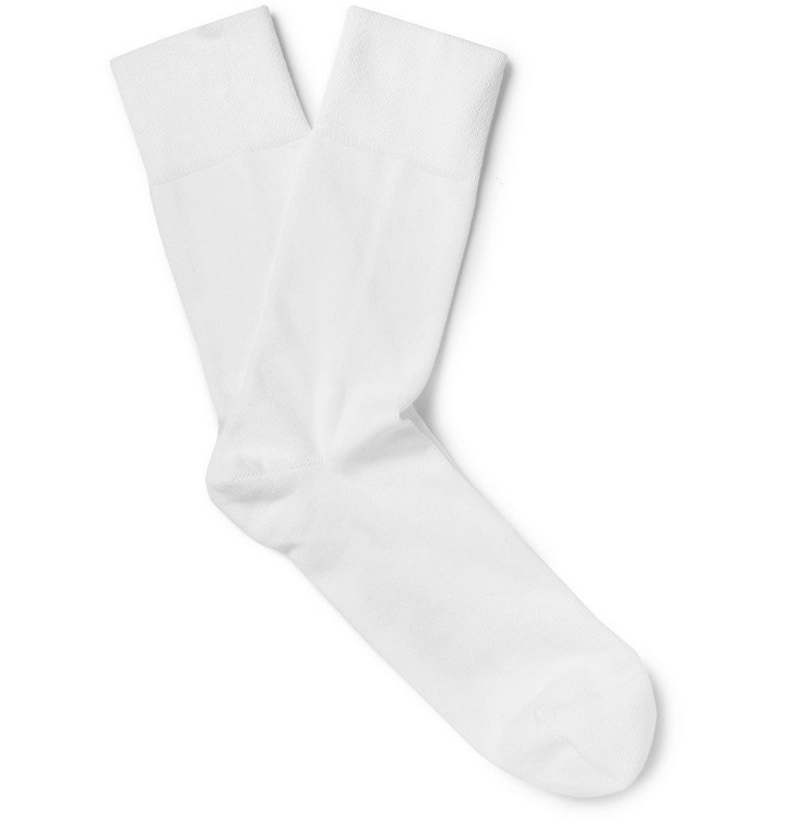 Photo: Falke - Sensitive London Stretch Cotton-Blend Socks - White