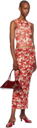 Miaou Beige & Red Magda Corset Top