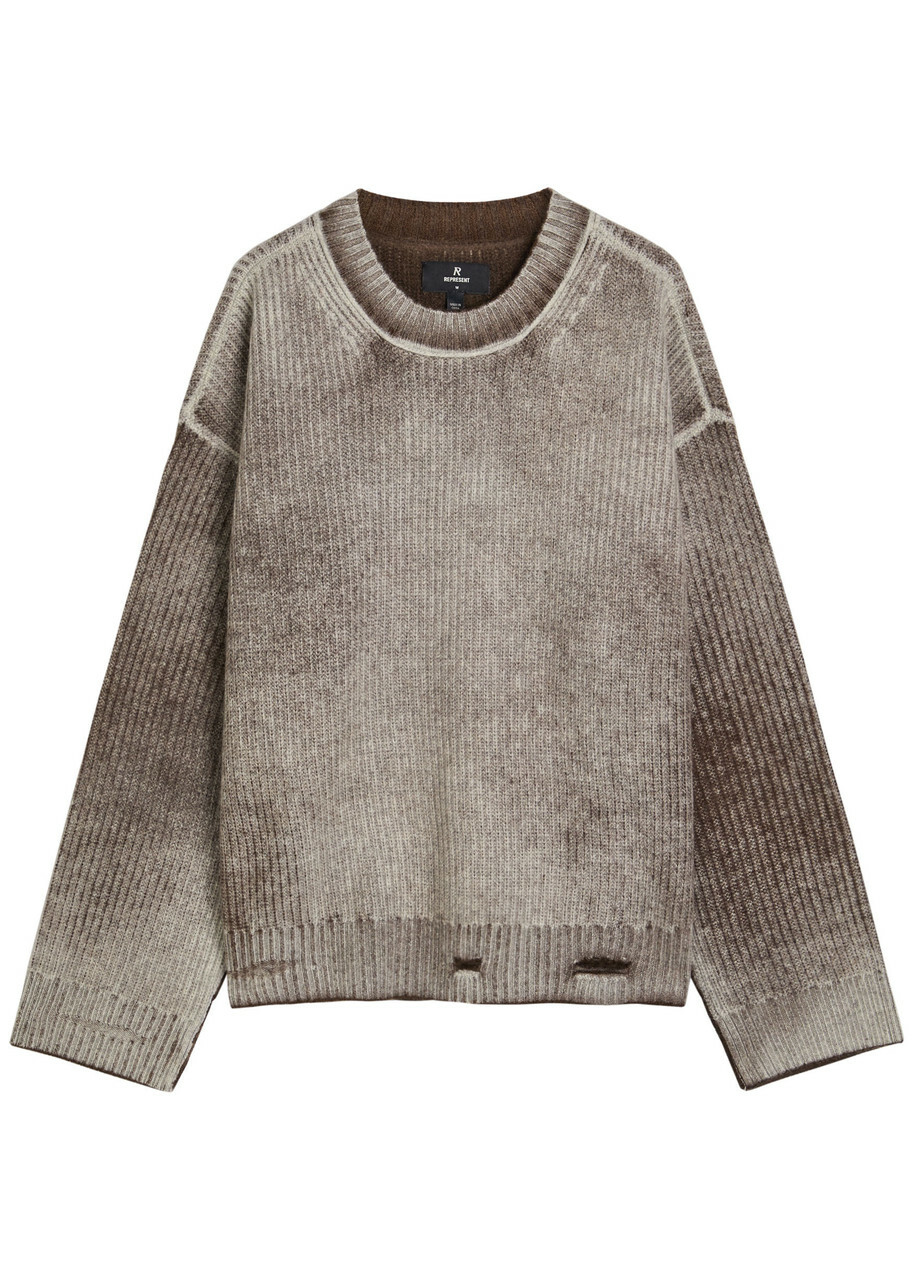 Represent Reversible Degradé Wool Jumper Black
