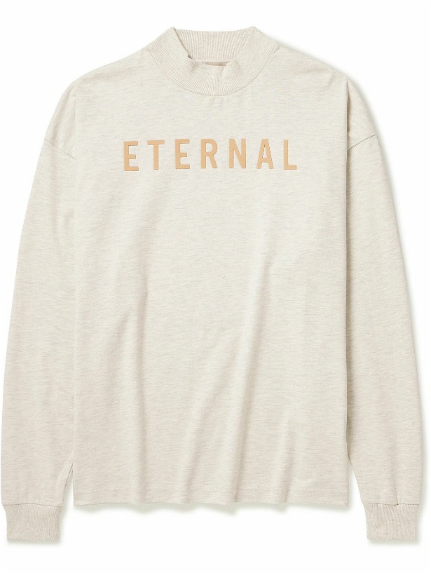 Photo: Fear of God - Eternal Logo-Flocked Cotton-Jersey T-Shirt - Neutrals