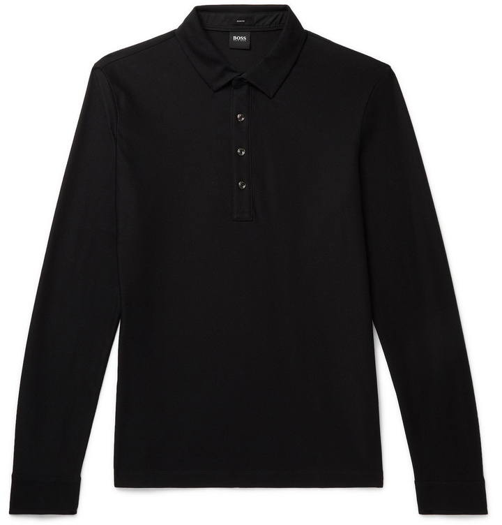 Photo: Hugo Boss - Slim Fit Cotton Polo Shirt - Black