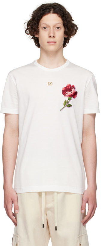 Photo: Dolce & Gabbana White Cotton T-Shirt