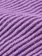 Jil Sander - Ribbed Cotton and Wool-Blend Cardigan - Purple