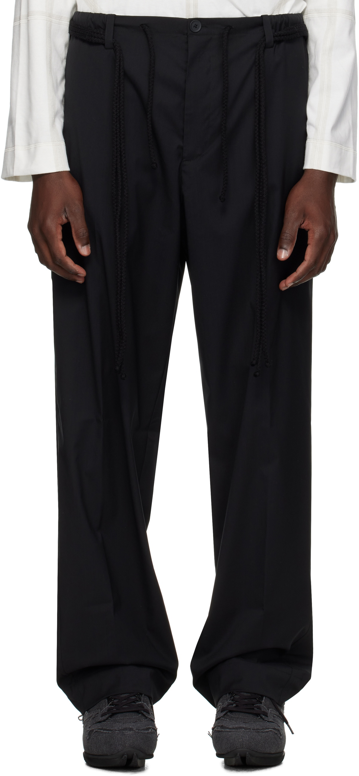 Craig Green Black Elasticized Worker Trousers