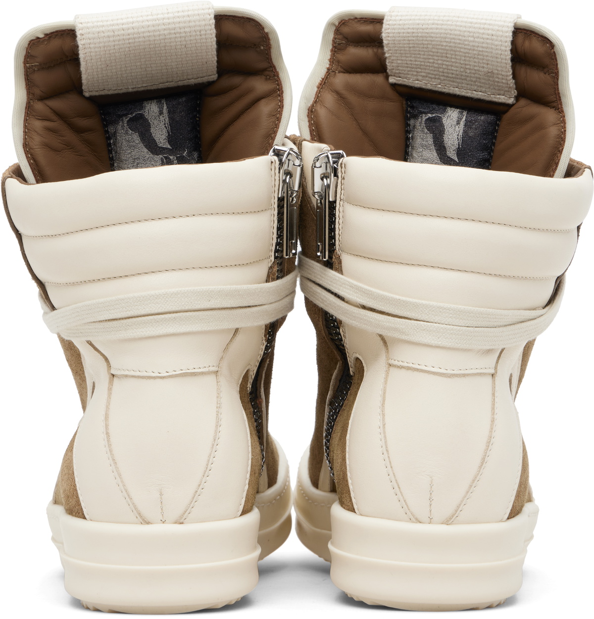 Rick Owens Beige Temple Geobasket Sneakers