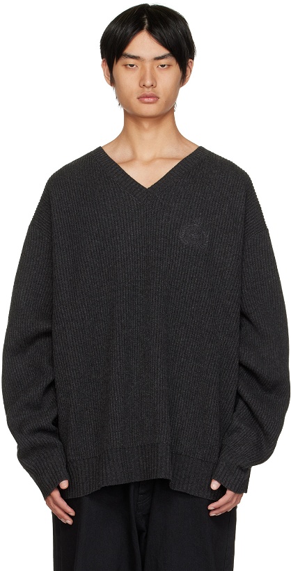 Photo: Balenciaga Gray Hybrid Sweater