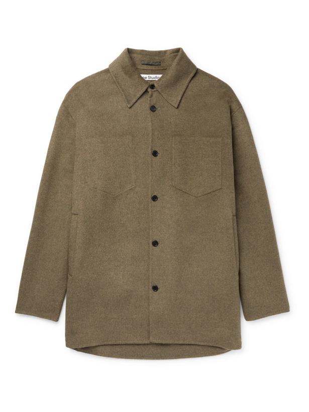 Photo: ACNE STUDIOS - Domen Oversized Double-Faced Wool Overshirt - Green