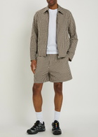 Moncler Gingham Cotton-blend Shorts Grey