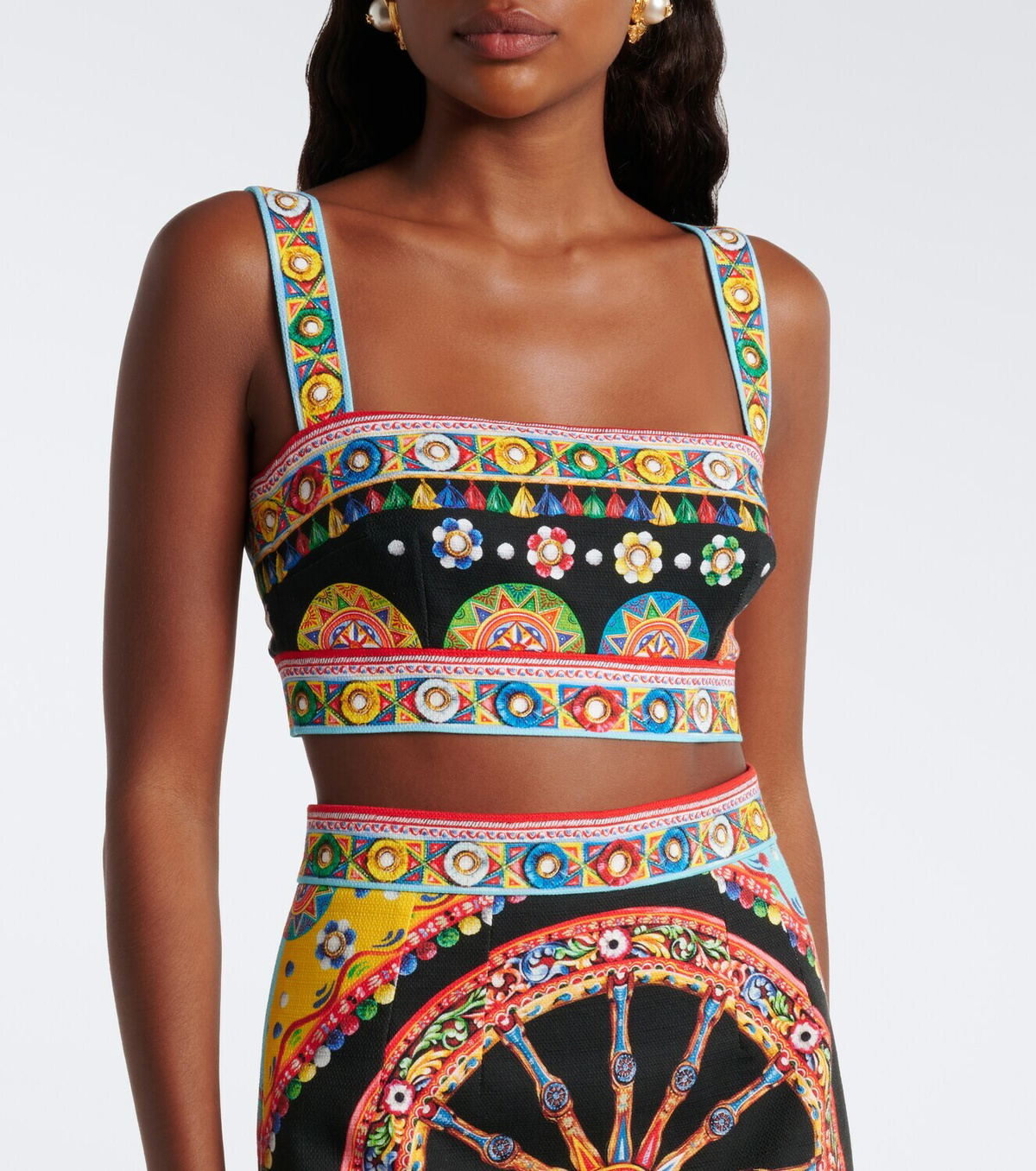 Dolce&Gabbana Carretto cotton bra top