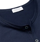 Sunspel - Superfine Cotton-Jersey Henley T-Shirt - Men - Navy