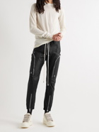 Rick Owens - Bauhaus Slim-Fit Tapered Leather Drawstring Cargo Trousers - Black