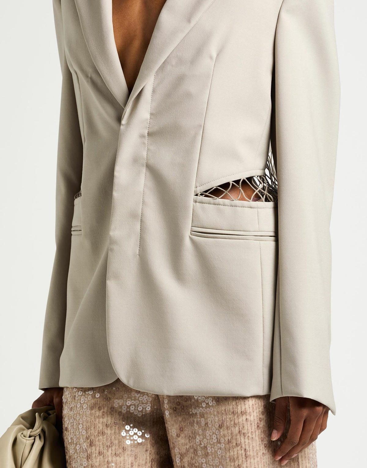 Dion Lee Womens Blazer Light in Grey