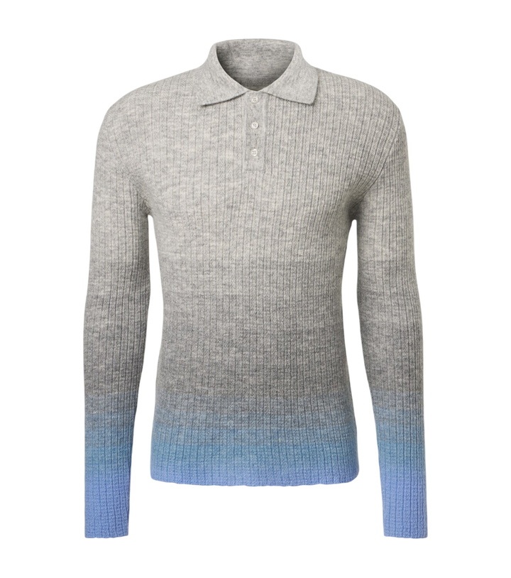 Photo: ERL Gradient mohair-blend polo sweater