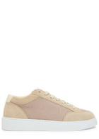 Cleens Luxor Slim Panelled Mesh-knit Sneakers Tan