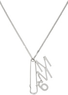 MM6 Maison Margiela Silver Logo Charm Chain Necklace