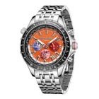 Swan & Edgar Hybrid-Steel Chronograph Quartz Orange Dial Mens Watch SE01000W2