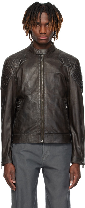 Photo: Belstaff Brown Legacy Outlaw Leather Jacket