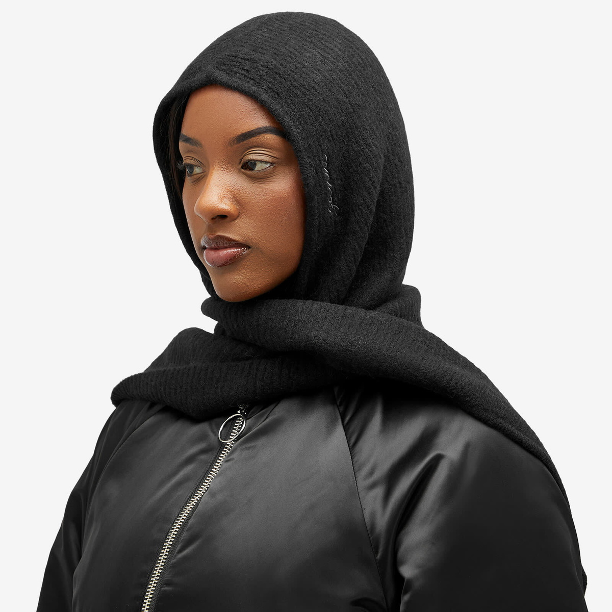 GANNI Women's Soft Wool Balaclava in Black GANNI