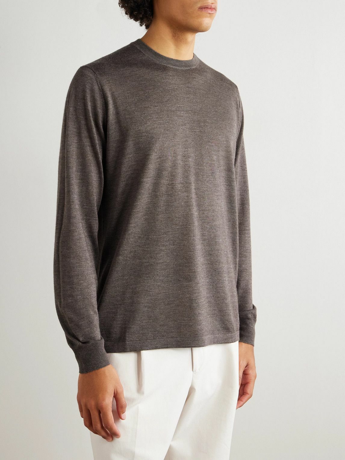 Thom Sweeney - Cashmere and Silk-Blend Sweater - Brown