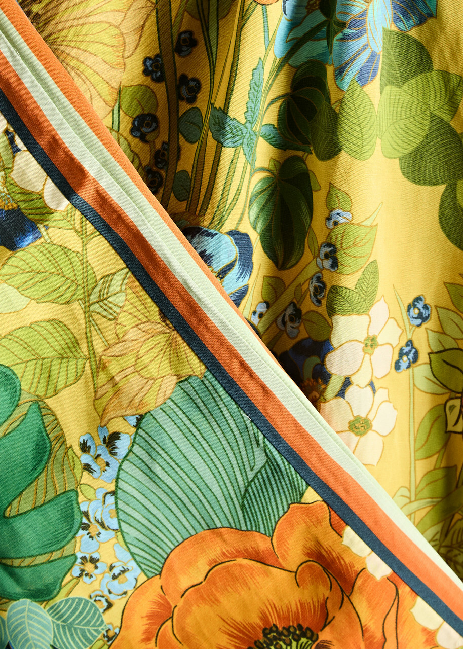 Alemais Cresida Floral-print Satin Maxi Dress Yellow ALMAIS