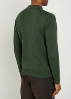 Fred Perry Logo-embroidered Fine-knit Cotton Jumper Dark Green