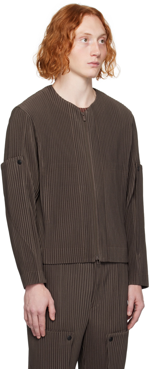 HOMME PLISSÉ ISSEY MIYAKE Brown Unfold Sweater