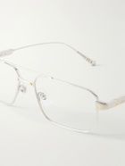 Cartier Eyewear - Santos de Cartier Aviator-Style Silver-Tone Glasses - Silver