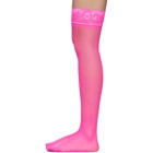 Versace Underwear Pink Sheer Lace Stay-Up Socks